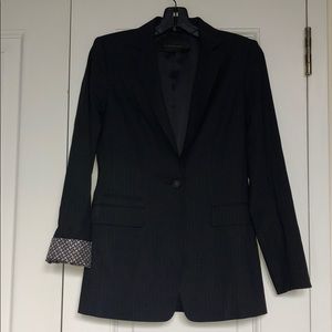 Elie Tahari Navy Blue Pinstripe Blazer